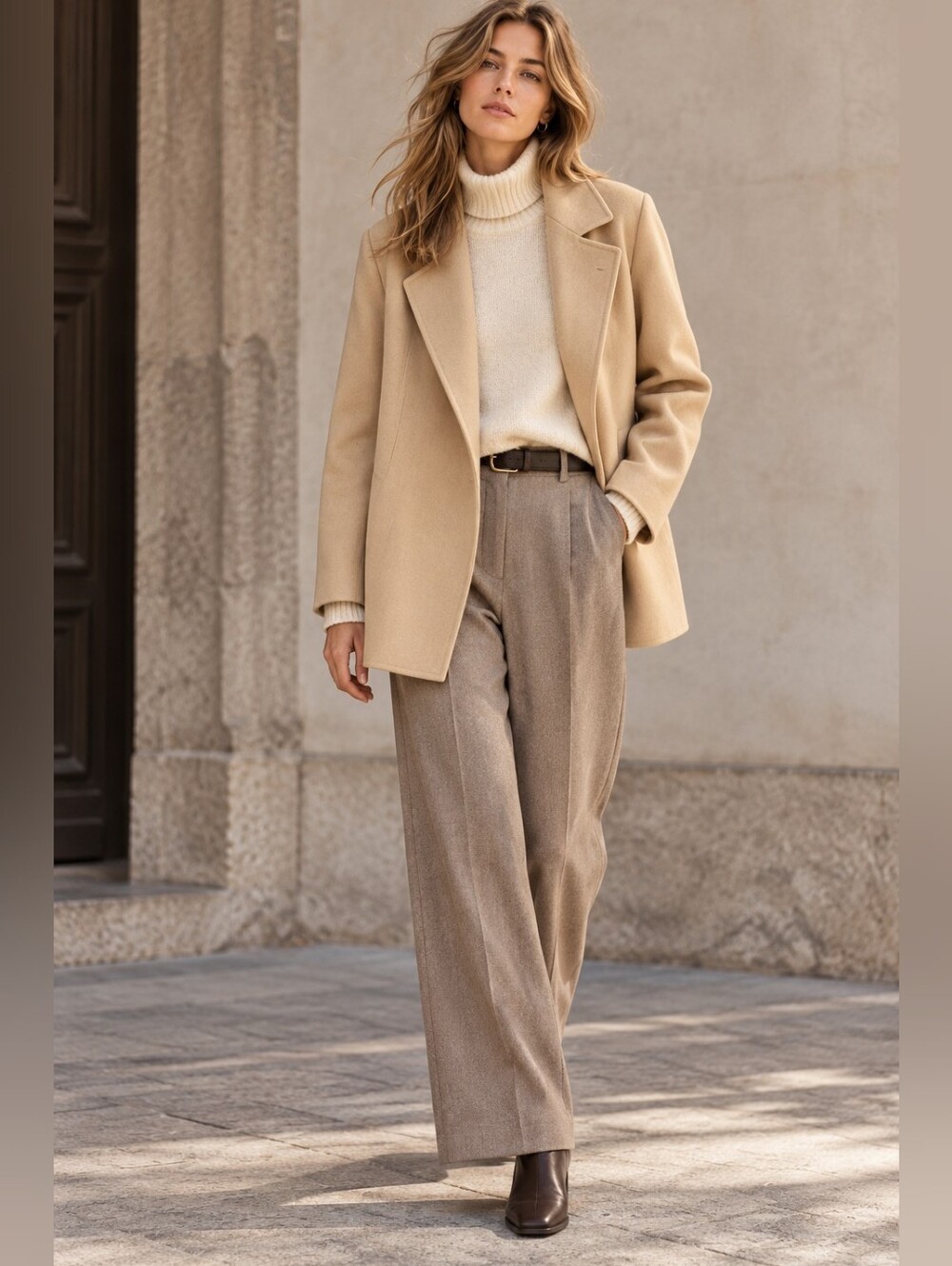 THEORY Camel Wool Cashmere Sileena Winsome 2 Jacket Coat Large